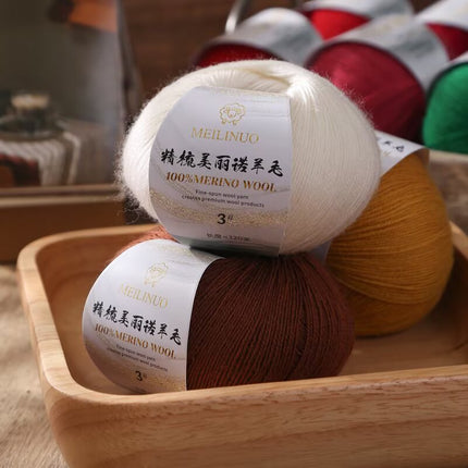Cross-Border Wholesale Merino Combed Full Wool 50g Fine Pure Wool Hand-Knitted Crochet Sweater Scarf Thread