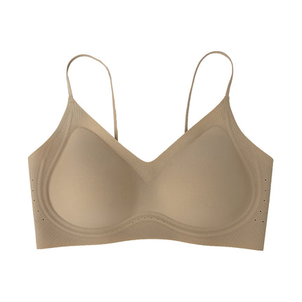 Cool Liquid Jelly Japanese Style Breathable Camisole Small Breast Push-Up No Rims Nude Seamless Bra Intimates