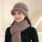 2328# small fur ball eight-character flower khaki / Individual hat (only hat OH)