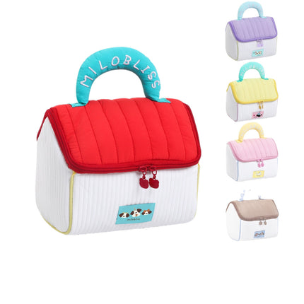 Cute Little House Souvenir Cosmetic Bag, Large Capacity, High-Value Gift Box, Baby's 100-Day Banquet, First Birthday Gift Empty Box