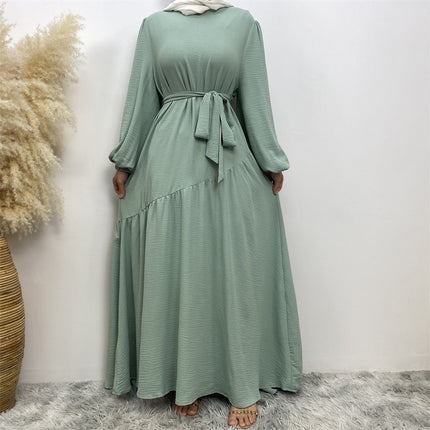 Aliexpress Ebay Amazon Hot-Selling Fashion Women's Solid Color Patchwork Flared Dress 6738