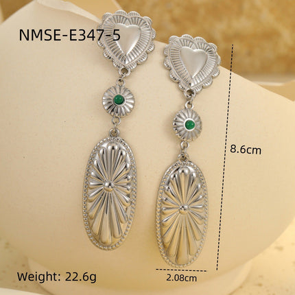 European and American Cross-Border Stainless Steel Tassel Heart Design Earrings Earrings Ins Plated 18K Gold Necklace Hand Jewelry Wholesale