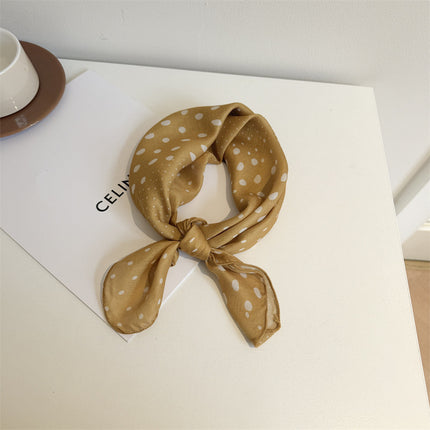 White Color Silk Scarf Printed High-grade All-match Accessories Neck Women's 2025 New Headband Tie Long Scarf