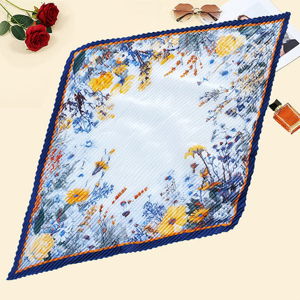New wrinkled small square scarf female Korean imitation silk printed wrinkled small scarf Joker scarf decorative scarf wholesale