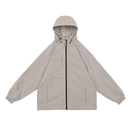 Ru Meng Du Pont Three-proof Charge Clothes Spring and Autumn Outdoor Camping Jacket Coat Waterproof Breathable Mountaineering Suit for Couple Solid Color