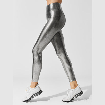 Ebay Amazon Cross-Border Yoga Pants New High-Waisted European Station Gold-Stamped Solid Color Casual Pants Pencil Pants Leggings