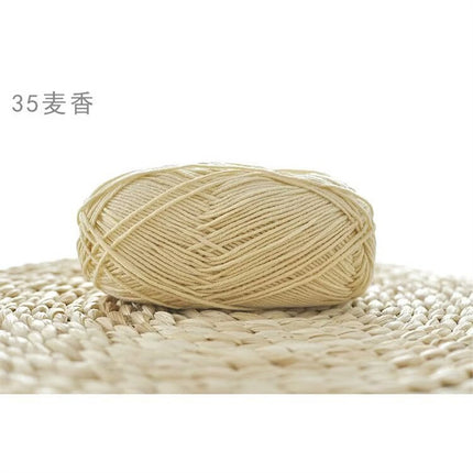Xuefeier 4-Strand Milk Cotton Wool Ball 4-Strand Combed Cotton Thread Does Not Ball Baby Hand-Knitted DIY Cute Doll