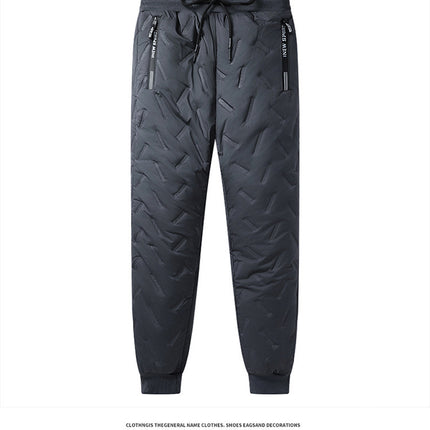 On behalf of the hair fleece-lined warm three-piece set suit winter lamb velvet cotton-padded coat cold-proof vest casual trousers men