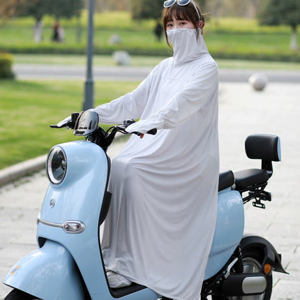 Electric Scooter Sun Protection Clothing for Spring and Summer, Long Style for Riding Electric Motorcycles, Outdoor Travel Sunshade Jacket for Women