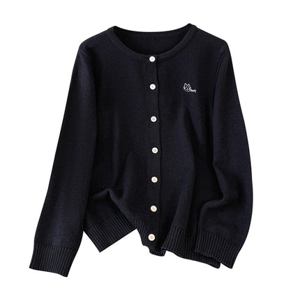 plus size Early Autumn Coat Green Knitted Cardigan Chubby Sister Autumn New Joker Loose Top 9165