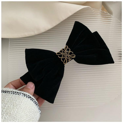 Summer big bow ribbon hairpin women's high-grade back head top clip spring clip hairpin clip hair accessories 17cm