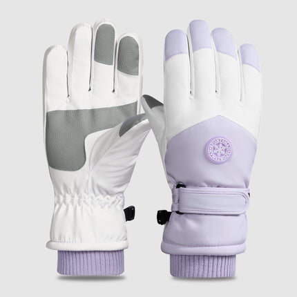 Ski Gloves for Men and Women in Winter, Outdoor Cycling, Windproof, Cold-Proof, Anti-Slip, Touch Screen Gloves, Fleece-Lined, Thickened, Warm Gloves