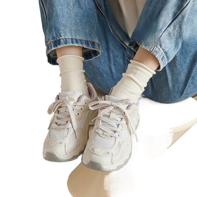 Popular Trendy Thick-Soled Hiking Shoes for Women 2025 New Summer Lightweight Breathable Running Casual Sports Shoes for Women
