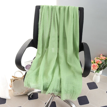 New Spring and Summer Fashion Cotton and Linen Solid Color Headscarf Beach Towel Sun Protection Large Size Silk Scarf Shawl for Women