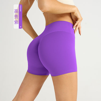Explosive Sports Yoga Shorts Women's Cross-border European and American High Waist Peach Hip Three-point Shorts Outdoor Slimming Yoga Pants