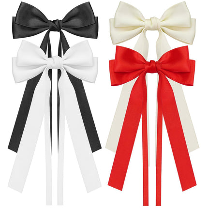 Yang Zi's Same Style Large Retro Ribbon Bow Hairpin for the Back of the Head, Super Fairy Elegant Hairpin Spring Clip Hair Accessory