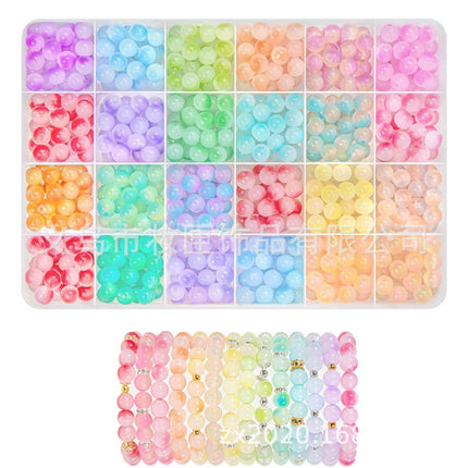 8mm Kidsren's Bracelet Beading DIY Material Package Loose Bead Necklace for Boys and Girls to Make Glass Crystal Toy Beads