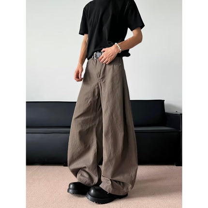 Retro Silhouette Scimitar Cargo Pants Men's Spring and Autum American Retro Vintage Loose Casual Wide-Leg Jeans