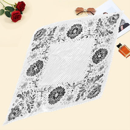 New wrinkled small square scarf female Korean imitation silk printed wrinkled small scarf Joker scarf decorative scarf wholesale