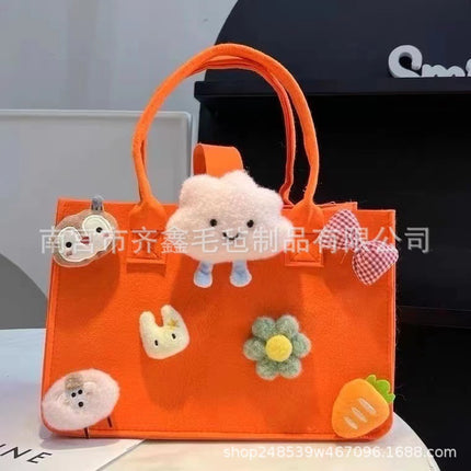 Factory Supplies Trendy Bags for 100-Day Celebrations, Birthday Favors, Cartoon Felt Bags, Student Lunch Box Storage