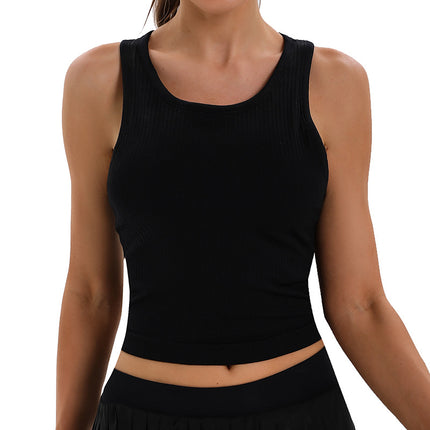 Cross-border lulu Yoga Vest Women's Wear Beauty Back Vest with Chest Pad Sleeveless Running Sports Fitness Wear