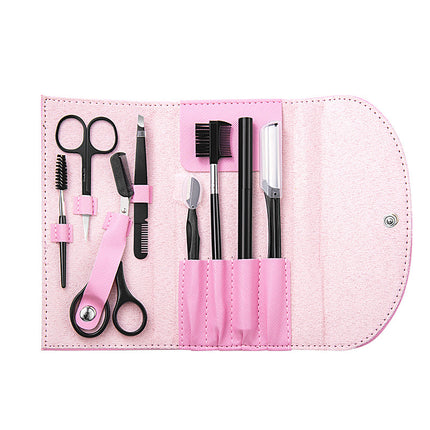 Eyebrow trimming 8 piece set beauty scissors eyebrow trimming suit beauty makeup multifunctional eyebrow clip eyebrow scissors full suit factory in stock wholesale
