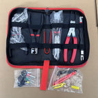 Red and black handle auto repair set of eleven pieces (zipper bag packaging)