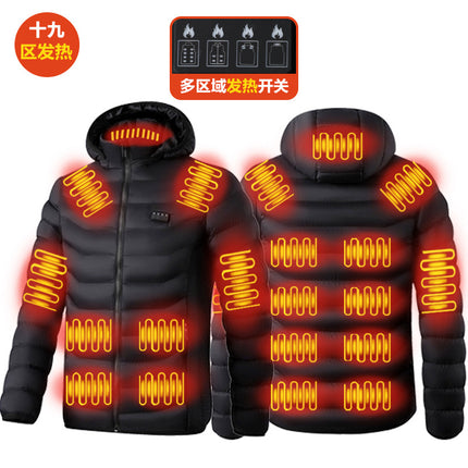 29Th District, 23Rd District, 11Th District, District 9 Heating Clothing, Winter down Cotton Jacket, Heated Cotton Jacket, Large Size Coat, Electric Heating Clothing, Cold-Proof