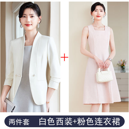 Spring and Autumn Fashion Elegant Business Wear Women's dress Two-piece OL Commuter Beautician White-collar Dress Overalls