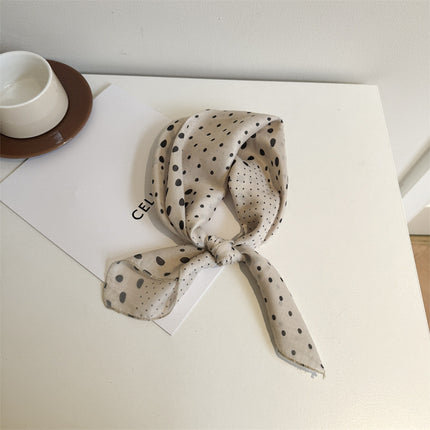 White Color Silk Scarf Printed High-grade All-match Accessories Neck Women's 2025 New Headband Tie Long Scarf