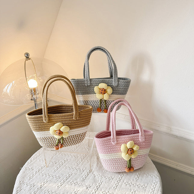 Niche Bags for Women 2025 New Summer Work Handbags Flower Woven Bags Hand-Held Shoulder Bags Versatile Women's Bags