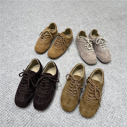 Women's Casual Flat Shoes with Laces, 2025 Autumn and Winter New Retro Versatile Comfortable Sneakers, De Xun Shoes