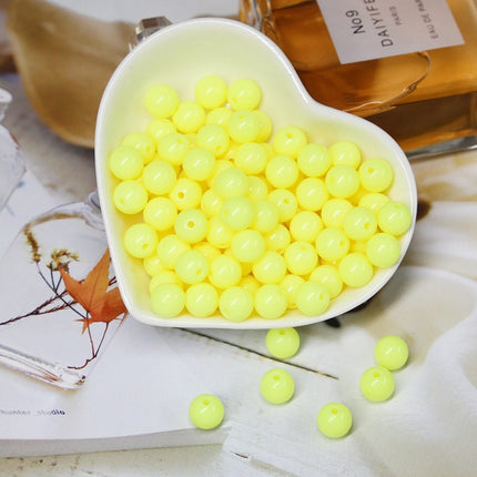 Solid color acrylic round beads handmade beaded diy accessories material Yiwu jewelry manufacturers wholesale candy color beads