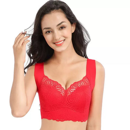 Foreign Trade plus size Thin Vest Bra chubby girl No Steel Ring Sensual Lace Push-up Sports Sleep Underwear