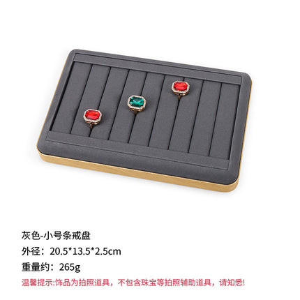 Counter Leather Jewelry Tray High-End Jade Pendant Tray Ring Storage Tray Jewelry Display Stand Live Broadcast Props