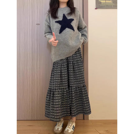 Autumn and winter women's 2023 new tea series wear wear slightly fat fashion Korean Drama High sense sweater two-piece suit dress