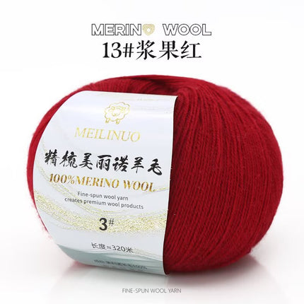 Cross-Border Wholesale Merino Combed Full Wool 50g Fine Pure Wool Hand-Knitted Crochet Sweater Scarf Thread