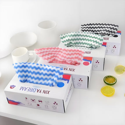 Extraction type wet and dry dual-use extraction box dishcloth wholesale household dishwashing towel boxed dishcloth essential for lazy people to draw paper dishcloth