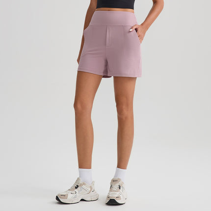 Yoga Shorts, Nude Sports Pants, Tight Yoga Pants, Pockets, Cycling, Running, Fitness, Breathable, Quick-Drying Sports Trend