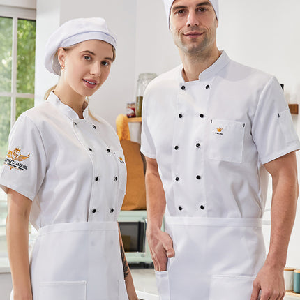 Factory wholesale chef clothing short sleeve chef overalls men and women summer catering teahouse hotel kitchen tooling long sleeve