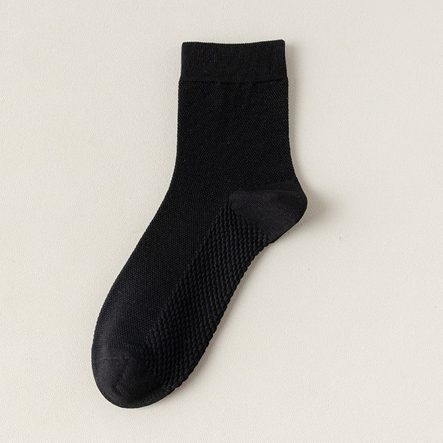 Zhuji socks men's mid-tube socks summer ultra-thin deodorant summer business spring and summer mesh stockings breathable sweat absorption