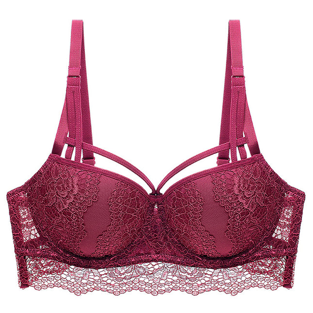 European and American Cross-border Sexy Lace Underwear Women's Small Chest Large Gather-up Adjustable Bra Anti-sagging Upper Bra