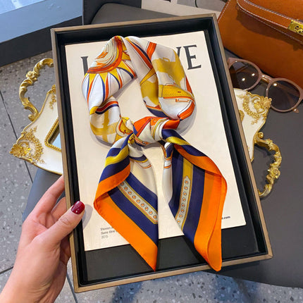 70cm Imitation Silk Square Scarf Fashion All-match Silk Scarf Professional Scarf Korean Style Neck Protection Scarf Decorative Small Square Scarf