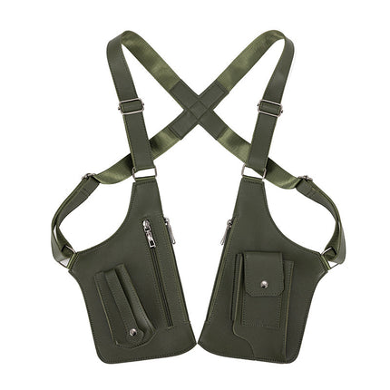 Foreign Trade Men's Vest Bag, Retro Strap Armpit Bag, Multi-Functional Shoulder Bag, Women's Outdoor Crossbody Bag, Mobile Phone Bag