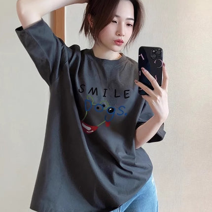 White Short-Sleeved Women's T-Shirt 2026 New Popular Loose-Fitting Women's Pure Cotton Base Shirt for Layering Half-Sleeve Summer Top