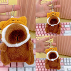 Bead chain style / Dark brown puppy hat capibala