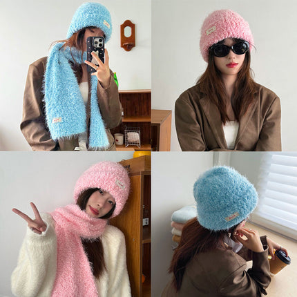 "Puff Ice Cream" Homemade Soft and Waxy Plush High-End Scarf Korean Style Warm Knitted Scarf