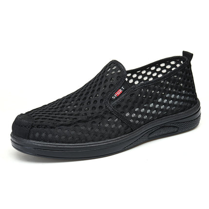 Summer New Style Old Beijing Big-Eye Mesh Dad Shoes Non-Slip Casual Fashion Urban Uncle Walking Cloth Mesh Men's Shoes