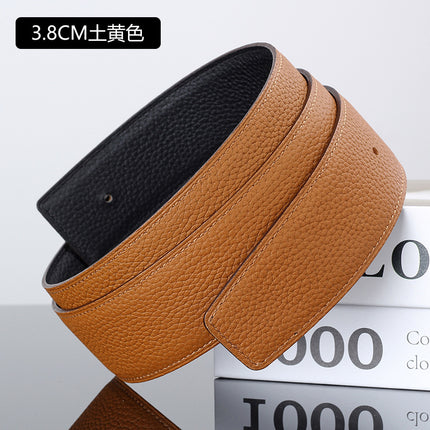 Guangzhou belt manufacturers spot wholesale headless layer cowhide smooth buckle leather pure cowhide pants belt does not take the lead