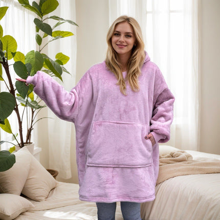 Hooded Blanket, Lazy Blanket That Can Be Worn Outside, Lazy Flannel Pajamas, Tv Blanket, Outdoor Cold-Proof Hooded Blanket for Home Use